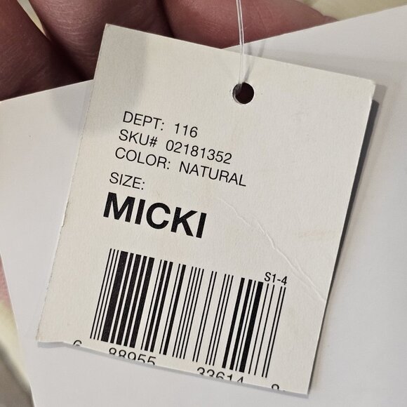 Y2K Tan Corduroy Shoulder Bag Small Beige NWT With Flower Brooch Neutral Mini - Picture 8 of 11